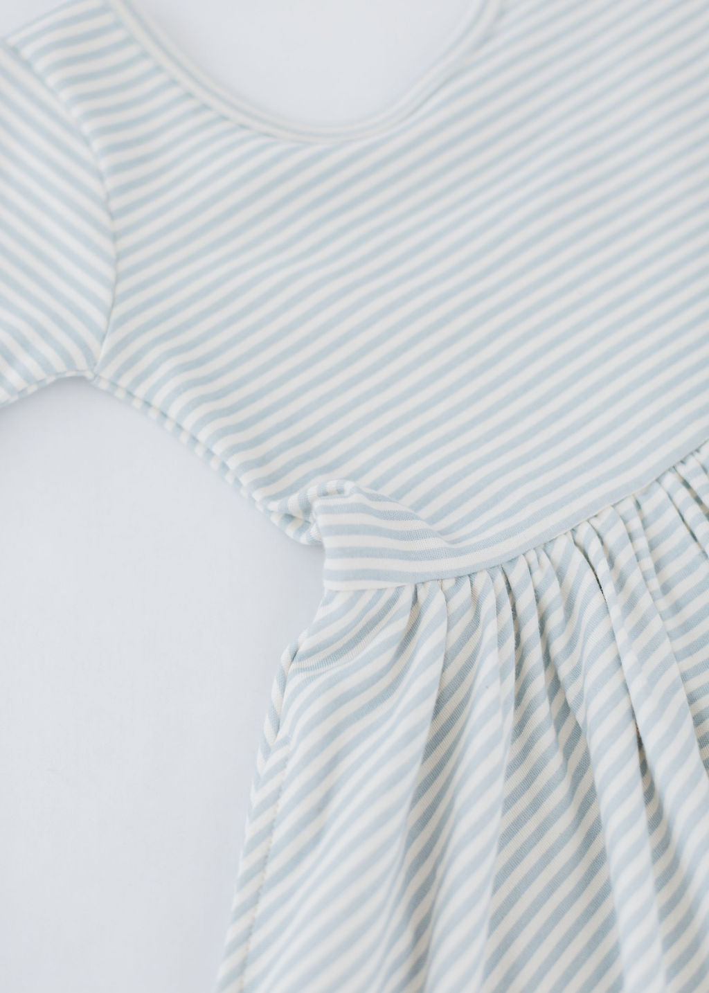 3/4 Sleeve Twirl Dress in Blue French Stripes