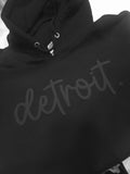 Detroit Script Puff Print - Black Puff